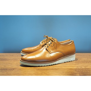 "LAST PAIR" Size43 รองเท้าหนังผูกเชือก สีเบจ | Derby Shoes in Beige + พื้นโฟมเบาสบาย