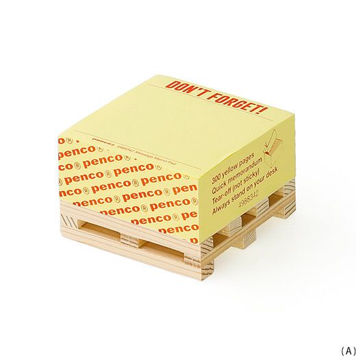 Penco Memo Block on Pallet A (HCN164-A) / กระดาษสำหรับจดบันทึก(ไม่มีแถบกาว)บนพาเลทไม้ ลาย A แบรนด์ Penco ประเทศญี่ปุ่น