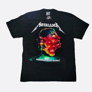 เสื้อยืดสีดำอินเทรนด์เสื้อยืดวง metallicaS M L   XL  XXL