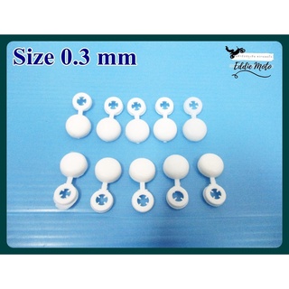 GENERAL size 0.3 mm, "WHITE" PLASTIC COVER THE NUT SET (10 PCS.) // ฝาครอบหัวน็อต ทั่วไป ขนาด 0.3 มิล