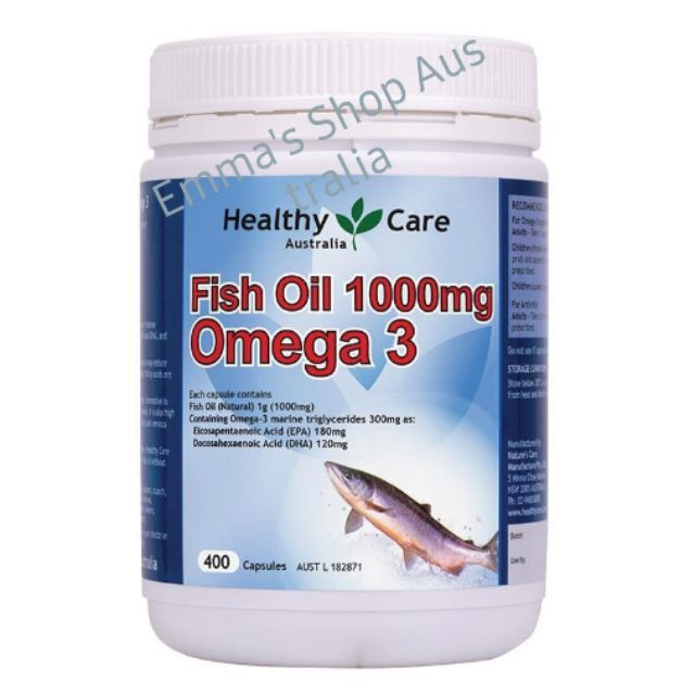 น้ำมันตับปลาHealthy Care Fish Oil 1000mg Omega 3 400 Capsules