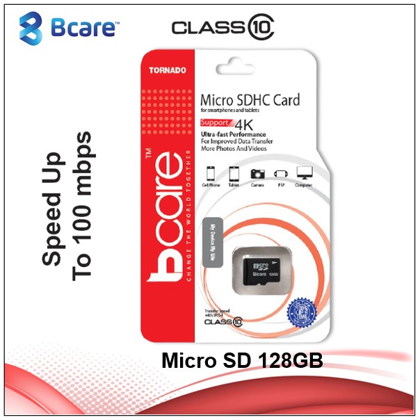 Bcare Micro SD Class 10 - 128Gb - ไม่มีอะแดปเตอร์