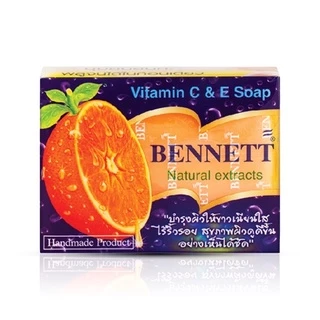 Bennett Vitamin C&E (130g.) Soap : เบนเนท สบู่ วิตามิน อี สูตร เพิ่ม วิตามิน ซี x 1 ชิ้น svl