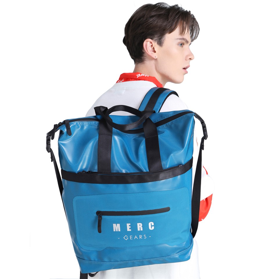 Merc Gears กระเป๋าเป้ กระเป๋าโน๊ตบุ๊ค วัสดุกันน้ำ รุ่น Engel สีดำ สีฟ้า