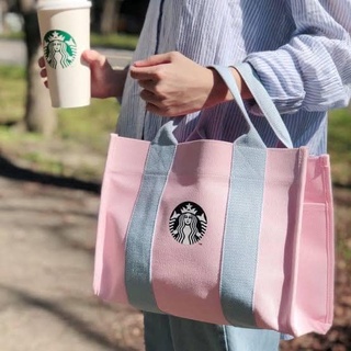 กระเป๋า Starbucks นมชมพู 30x23x13cm