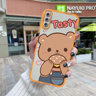 สําหรับ Samsung Galaxy A70 A70s เคสการ์ตูนหมีน่ารัก กันกระแทก ขอบสี่เหลี่ยม เคสนิ่ม ซิลิโคน เคสแบบเต็ม ป้องกันกล้อง แองเจิลอาย เคส