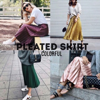 **ระบุสีตรงโน๊ตได้เลยค่ะ pleat on skirt กระโปรงพลีท #เลื่อนซ้ายดูสินค้าจริงคร้า