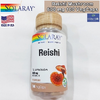 เห็ดหลินจือแดง Reishi Mushroom, 600 mg, 100 Capsules - Solaray