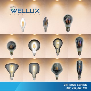 WELLUX หลอดไฟวินเทจ LED VINTAGE 3W 4W 6W 8W หลอดไฟเอดิสัน ประดับ ตกแต่งหลากสไตล์