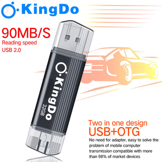 USB Kingdo ใหม่  แฟลชไดรฟ์ 32GB Memory Stick สำหรับโทรศัพท์ Pendrive โลหะดิสก์ U OTG