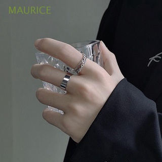 Maurice แหวนโซ่บิด ปรับขนาดได้ มีซิป สไตล์พังก์ สําหรับผู้ชาย