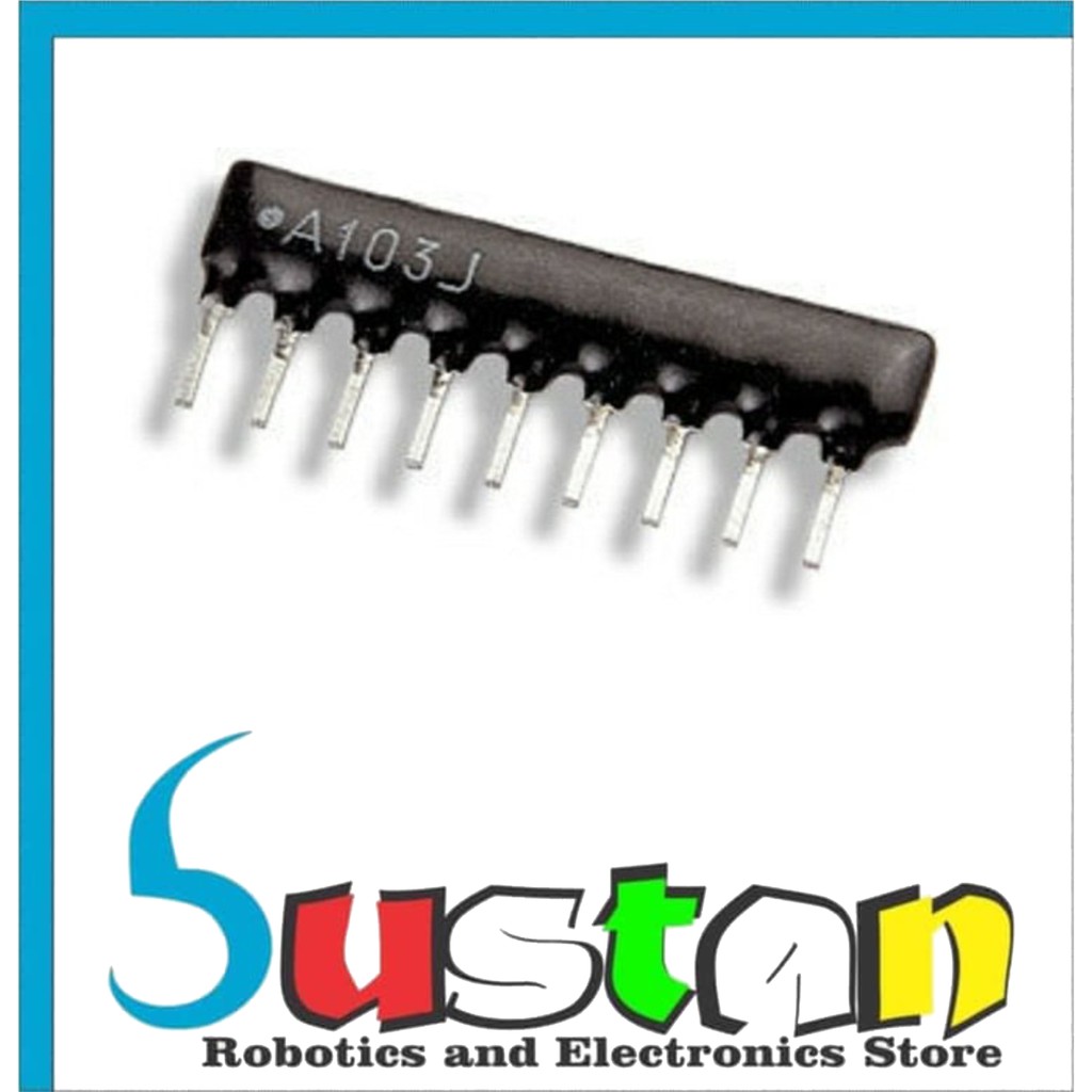 RESISTOR PACK 10K OHM A103J 9P ARRAY R PACK 9PIN 10K A103J 1/8 วัตต์