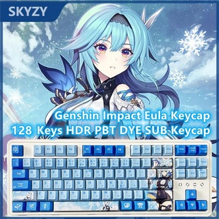 Eula Keycap Cherry Profile Genshin Impact Theme อะนิเมะ PBT Dye Sub คีย์บอร์ดแบบกลไก Keycap