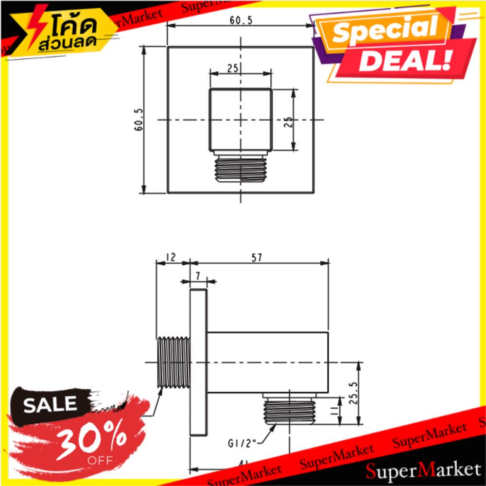 ว๊าว🍟 ข้อต่อฝักบัว AMERICAN STANDARD FFAS9142-000500BT0 อะไหล่สุขภัณฑ์ WALL OUTLET AMERICAN STANDARD FFAS9142-000500BT0