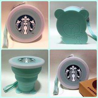 แก้วพับได้ STARBUCKS สีเขียวมิ้นต์ / สีฟ้า