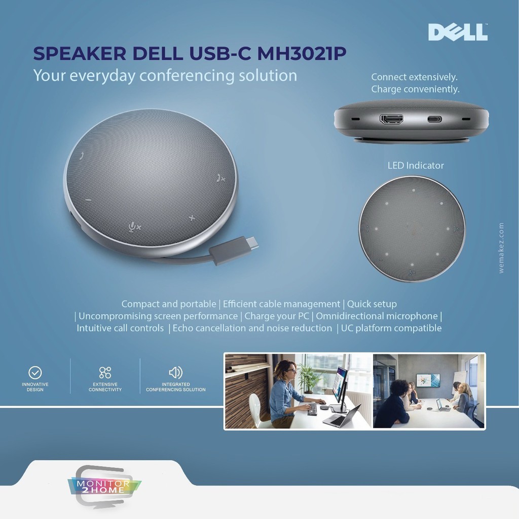 Dell Mobile Docking MH3021P USB-C Multi-Port Adapter and Speakerphone