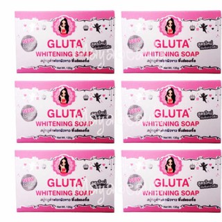 Gluta Whitening Soap by Pink Angel สบู่กลูต้าไธโอน 135g.(6ก้อน)#707