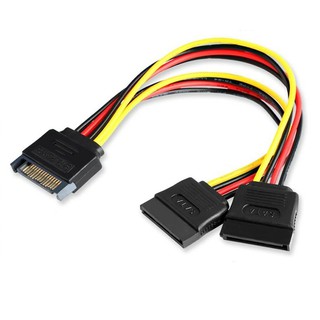 สาย 15 Pin SATA Power Cable Male to Dual Y Splitter Female(สายไฟSATA ผู้-เมีย 1ออก2) ST1