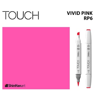 TOUCH TWIN BRUSH MARKER RP6 (VIVID PINK) / มาร์คเกอร์หัวพู่กัน-หัวตัดขนาดกลาง รหัส RP6 (VIVID PINK)