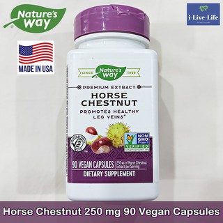 ฮอร์สเชสนัทสกัด Horse Chestnut 250 mg 90 Vegan Capsules - Natures way