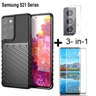 เคสโทรศัพท์กันกระแทกสําหรับ Samsung Galaxy S21 Ultra S21 + 5 G Soft 3 In 1