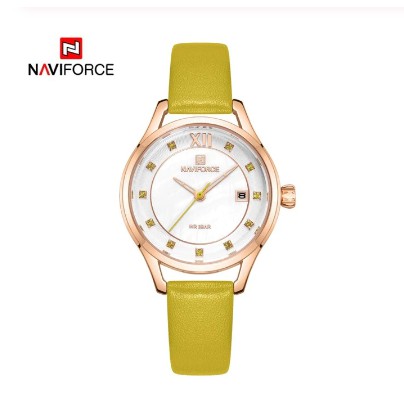นาฬิกาผู้หญิง NAVIFORCE NF5010 สายหนัง สีเขียวขาวโรสโกลด์  RG W GN สินค้าพร้อมส่ง