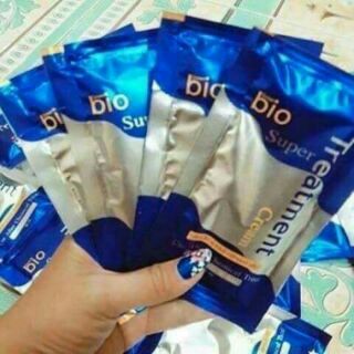 bio super treatment หมักผม ซองฟ้า  ( 1 ซอง )