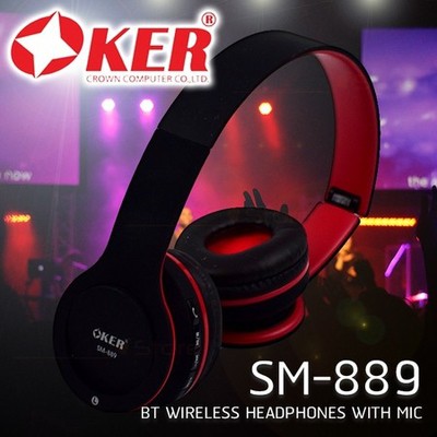 หูฟังบลูทูธ OKER รุ่น SM-889 BT WIRELESS HEADPHONES WITH MIC.