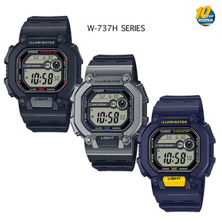 Casio Standard นาฬิกาข้อมือผู้ชาย สายเรซิ่น รุ่น W-737H,W-737H-1A,W-737H-1A2,W-737H-2A,W-737H-1AVDF,W-737H-2AVDF