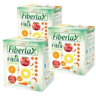 Verena Fiberlax (ไฟเบอร์แล็กซ์) ผลิตภัณฑ์เสริมอาหารล้างสารพิษในลำไส้ กระตุ้นระบบขับถ่าย (10 ซอง) x3 กล่อง