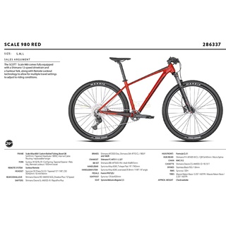 จักรยานเสือภูเขา SCOTT SCALE 980 ปี2022