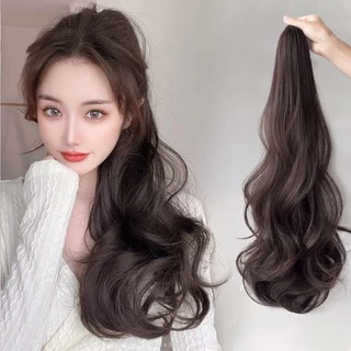 แฮร์พีชหางม้า ดัดลอน แบบหนีบและผูก ใช้งานง่าย สะดวก ดูเป็นธรรมชาติ ยาว50-55ซม.ใช้ได้ทั้งเด็กและผู้ใหญ่ พร้อมส่ง