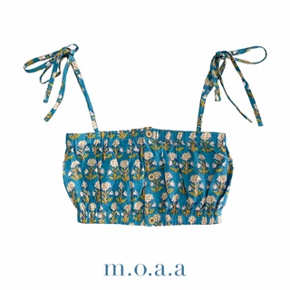 Mahal Crop Top in Papaya | Moaa Collection