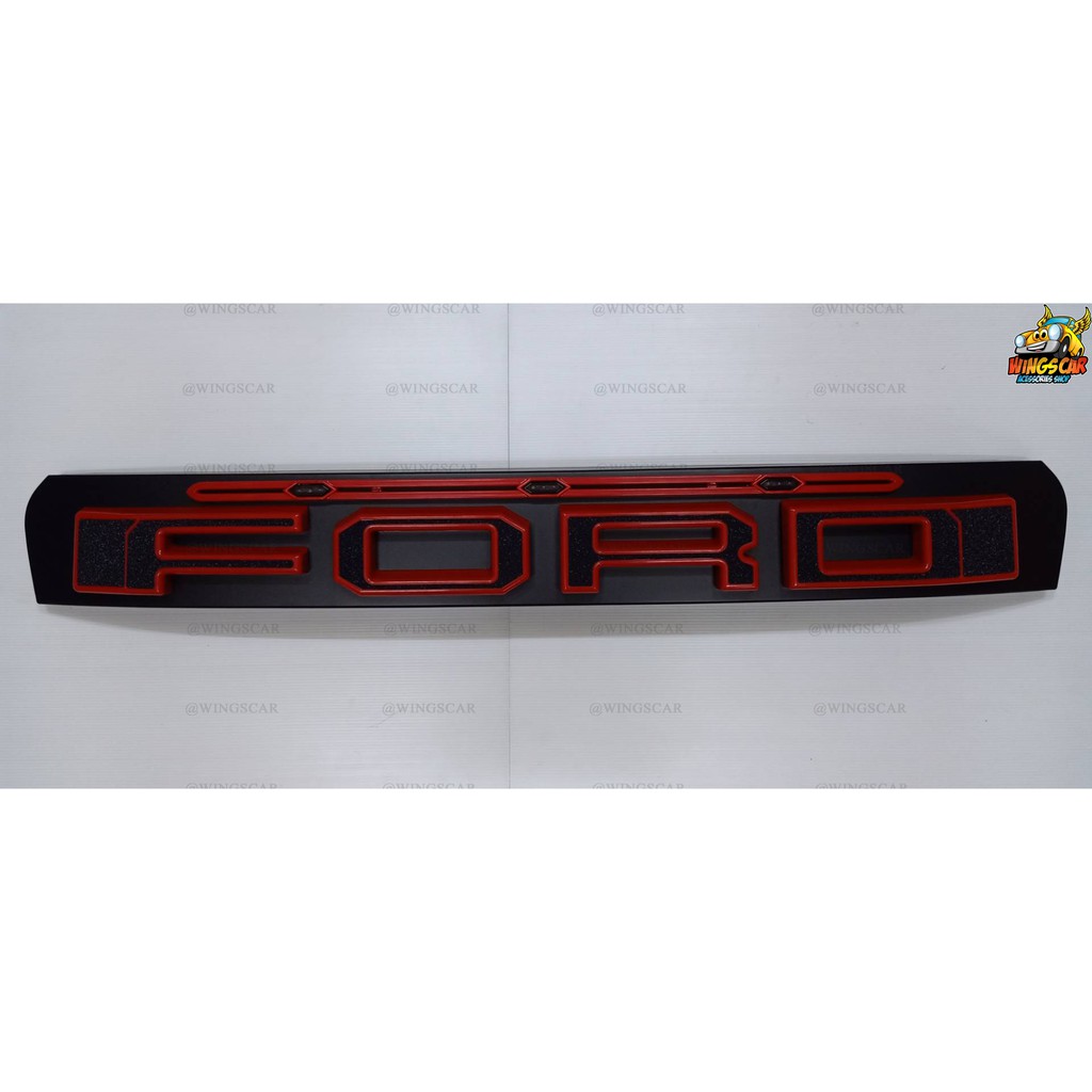 [ E-TAX ] กระจังหน้า (แถบกลาง) Ford Ranger 2018  มีไฟ 3 จุด มีโลโก้ ตรงรุ่น (RR)