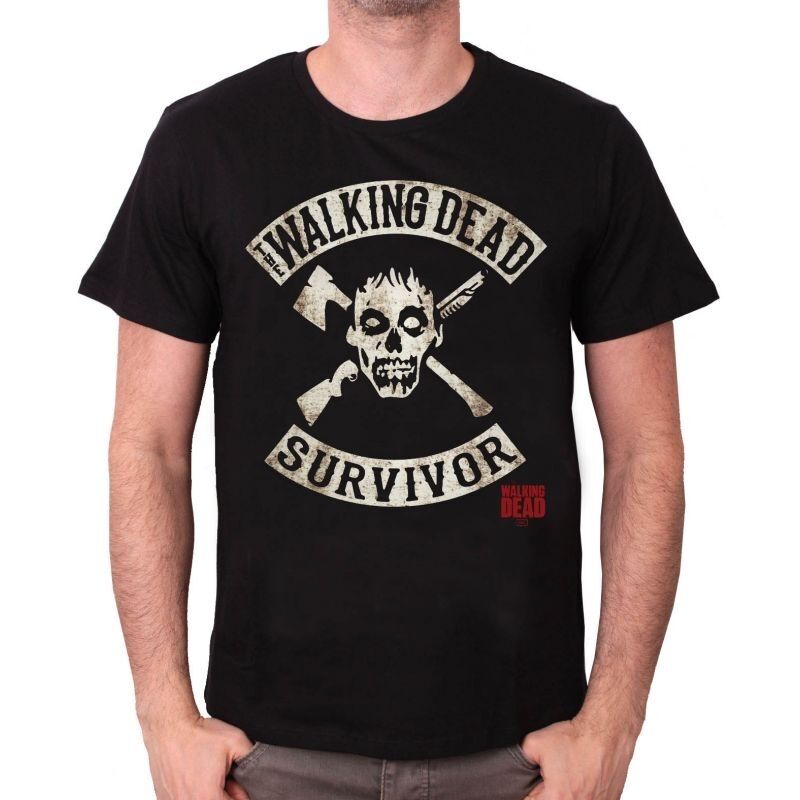 เสื้อยืด พิมพ์ลาย The Walking Dead Survivor Zombie Horror TV Daryl Dixon Rick สําหรับผู้ชาย