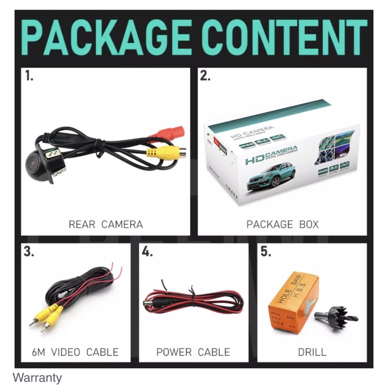กล้องถอยหลังติดรถยนต์ HAT CAMERA  สีดำ thumbnail 9