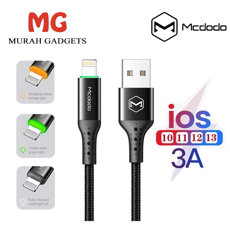 MCDODO CA-741 Auto Disconnect Lightning LED Fast Charging สาย USB 1.2M/1.8M