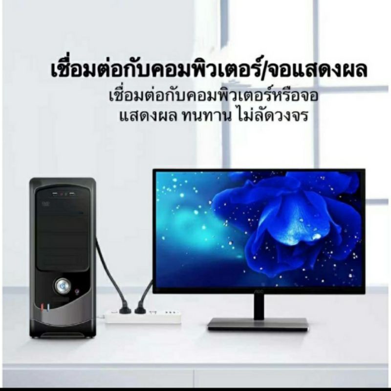 สายไฟAC 3รู [ของแท้]ใช้กับเครื่องใช้ไฟฟ้าทุกชนิด สายคอม สายไฟหม้อหุงข้าว ยาว 1.5 เมตร