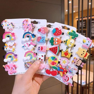 กิ๊บติดผมเด็ก ลายน่ารัก สีสดใส (ราคายกแผง) สำหรับเด็กอายุ 1-5 ขวบ