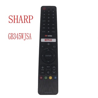 Gb345wjsa ใหม่ ของแท้ รีโมตควบคุมด้วยเสียง สําหรับ SHARP TV พร้อม NETFLIX YouTube Fernbedienung