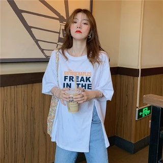 🌵Grace_chili🌵 เสื้อยืดสาวอวบ OversizesT-shirt เสื้อโอเวอร์ไซส์ผู้หญิง เสื้อยืด ลายการ์ตูน ผ่าข้าง2253/2254