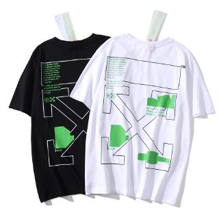 ราคาต่ำสุดOFF WHITE ผู้ชายและผู้หญิงแฟชั่นลำลองเสื้อยืดแขนสั้นS-3XL