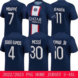 เสื้อกีฬาแขนสั้น ลายทีมชาติฟุตบอล Paris Saint-Germain Mbappe Neymar Maria Messi Ramos YYDS 2022-2023 ชุดเหย้า