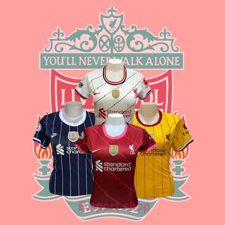 ใหม่! เสื้อบอลทีมลิเวอร์พูล ฤดูกาลใหม่ 2021-22 (Lady)