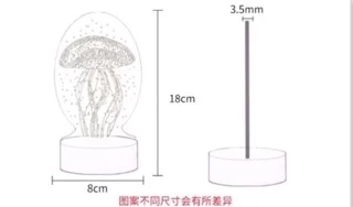 ส่งทันที 3Dโคมไฟอะคริลิค LED ตกแต่งห้องนอน F3D