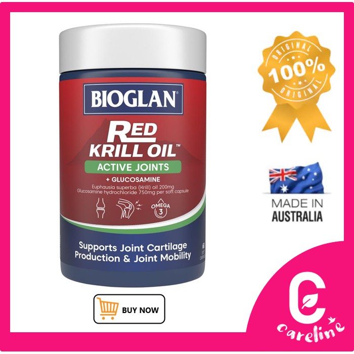 [AUS Direct Import] Bioglan Red Krill Oil Active Joints 60 Soft Capsules <Red Krill Oil + Glucosamin