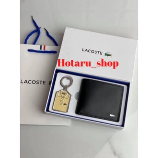 LACOSTE Short Wallet with Key Set กระเป๋าสตางค์ใบสั้น วัสดุ PU คุณภาพดี