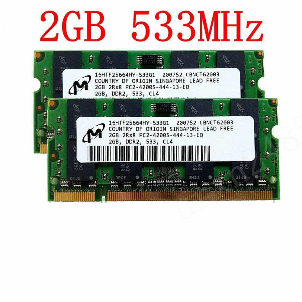 Memoria RAM DDR2 2GB Para Laptop 533MHz, PC2-4200, SODIMM