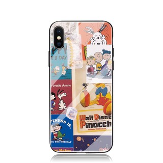 เคสโทรศัพท์มือถือลายการ์ตูน Snoopy สําหรับ Iphone 11 Pro Max Xr 13 Pro Xs Max 6s 7 8 Plus 12 mini Pro Max Tempered Glass Case