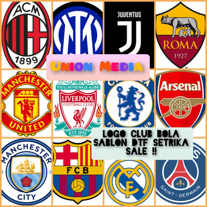 AC Milan Juventus Liverpool Man United Barcelona Logo Stickers Screen Printing Clothes WHOLESALE